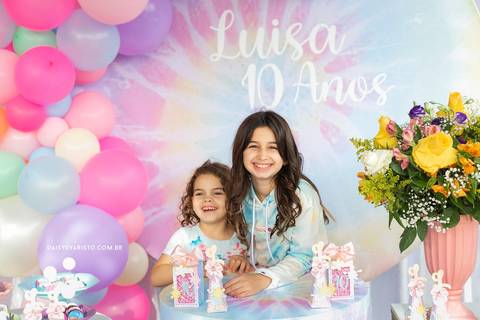 Luisa 10 anos  Daisy Evaristo Fotografia decoração tie dye fotografo aniversario joinville'