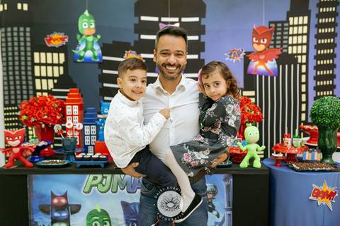 Julia Matheus 5 anos in festa buffet casa de festa Daisy Evaristo Fotografia decoração pj masks fotografo aniversario joinville'