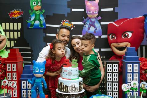 Julia Matheus 5 anos in festa buffet casa de festa Daisy Evaristo Fotografia decoração pj masks fotografo aniversario joinville'