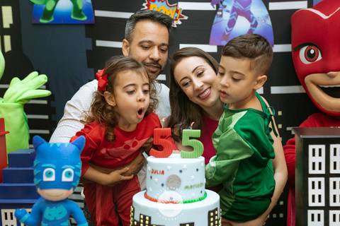 Julia Matheus 5 anos in festa buffet casa de festa Daisy Evaristo Fotografia decoração pj masks fotografo aniversario joinville'