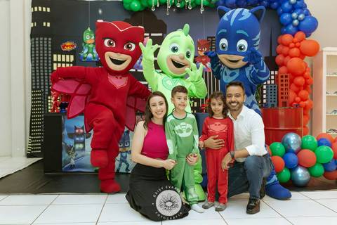 Julia Matheus 5 anos in festa buffet casa de festa Daisy Evaristo Fotografia decoração pj masks fotografo aniversario joinville'