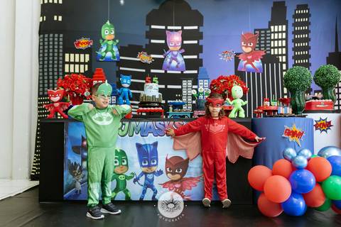 Julia Matheus 5 anos in festa buffet casa de festa Daisy Evaristo Fotografia decoração pj masks fotografo aniversario joinville'