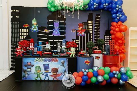 Julia Matheus 5 anos in festa buffet casa de festa Daisy Evaristo Fotografia decoração pj masks fotografo aniversario joinville'