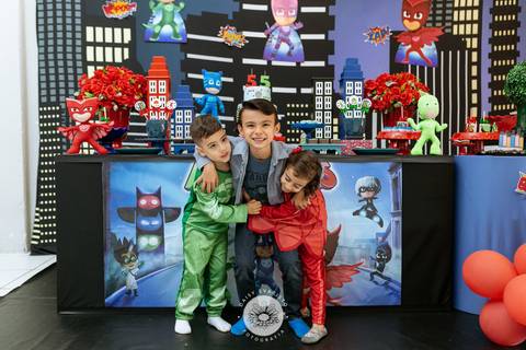 Julia Matheus 5 anos in festa buffet casa de festa Daisy Evaristo Fotografia decoração pj masks fotografo aniversario joinville'