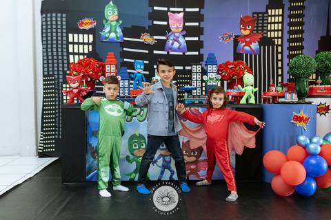 Julia Matheus 5 anos in festa buffet casa de festa Daisy Evaristo Fotografia decoração pj masks fotografo aniversario joinville'