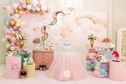 fotografo profissional joinville estudio de fotografia decoração unicornio aniversário in festa buffet Cecília 2 anos'