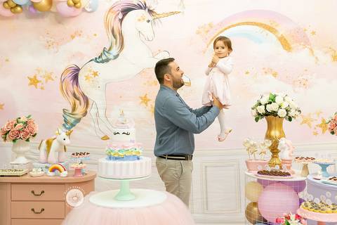 fotografo profissional joinville estudio de fotografia decoração unicornio aniversário in festa buffet Cecília 2 anos'