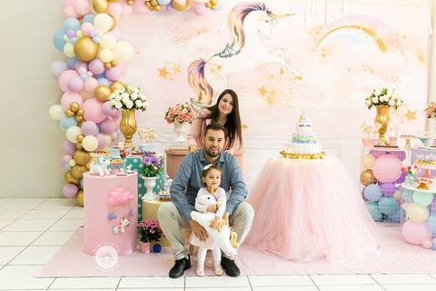 fotografo profissional joinville estudio de fotografia decoração unicornio aniversário in festa buffet Cecília 2 anos'