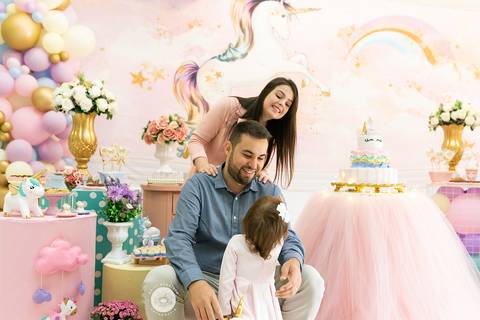 fotografo profissional joinville estudio de fotografia decoração unicornio aniversário in festa buffet Cecília 2 anos'