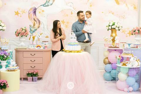fotografo profissional joinville estudio de fotografia decoração unicornio aniversário in festa buffet Cecília 2 anos'