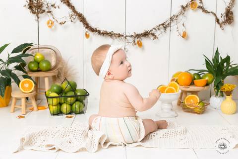 Ana Julia 7 meses, fotografo joinville, estudio fotografico joinville, daisy evaristo, smash the fruit, laranja, ensaio bebe, ensaio acompanhamento, primeiro ano do bebe, sessao de acompanhamento'