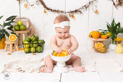 Ana Julia 7 meses, fotografo joinville, estudio fotografico joinville, daisy evaristo, smash the fruit, laranja, ensaio bebe, ensaio acompanhamento, primeiro ano do bebe, sessao de acompanhamento'