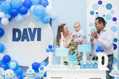 fotografo estudio foto fotografico profissional joinville aniversario kangoos Davi 1 Ano decoração azul'