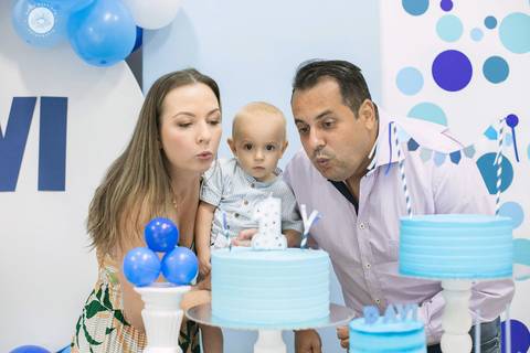fotografo estudio foto fotografico profissional joinville aniversario kangoos Davi 1 Ano decoração azul'
