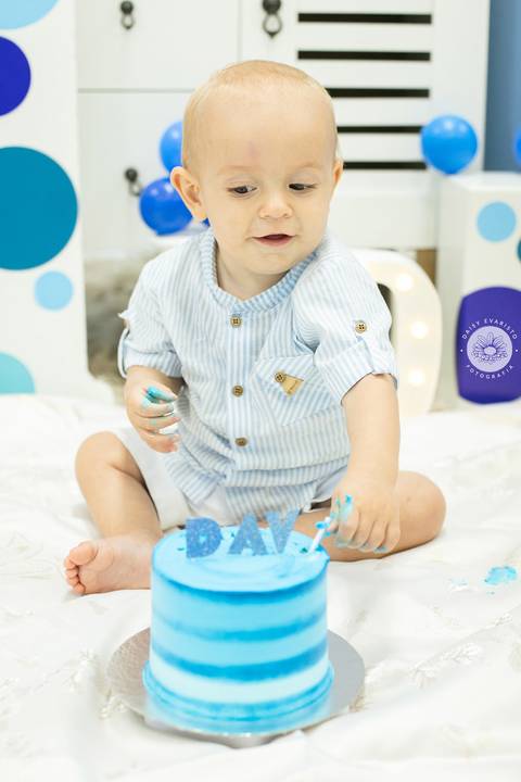 fotografo estudio foto fotografico profissional joinville aniversario kangoos Davi 1 Ano decoração azul'