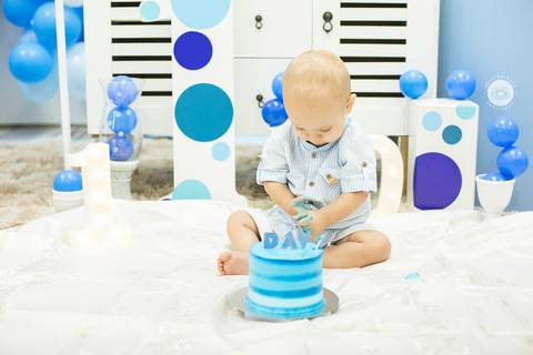fotografo estudio foto fotografico profissional joinville aniversario kangoos Davi 1 Ano decoração azul'