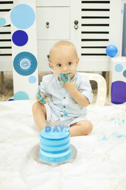 fotografo estudio foto fotografico profissional joinville aniversario kangoos Davi 1 Ano decoração azul'