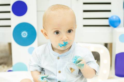 fotografo estudio foto fotografico profissional joinville aniversario kangoos Davi 1 Ano decoração azul'