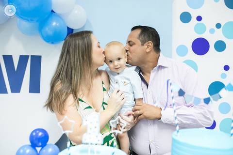 fotografo estudio foto fotografico profissional joinville aniversario kangoos Davi 1 Ano decoração azul'