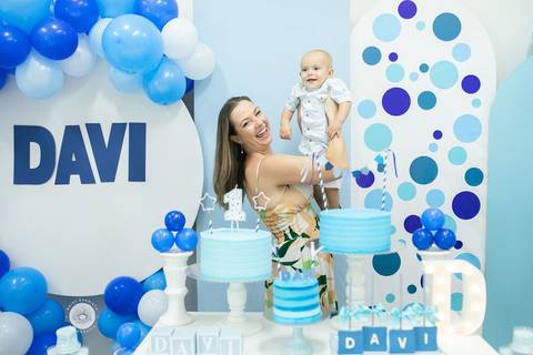 fotografo estudio foto fotografico profissional joinville aniversario kangoos Davi 1 Ano decoração azul'