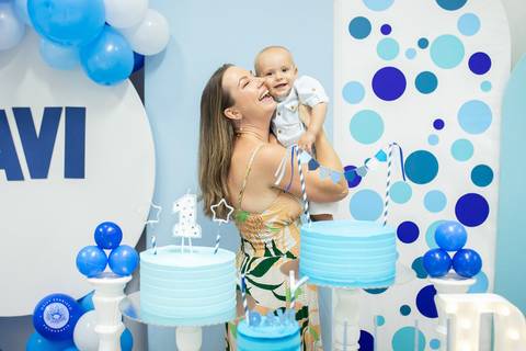 fotografo estudio foto fotografico profissional joinville aniversario kangoos Davi 1 Ano decoração azul'