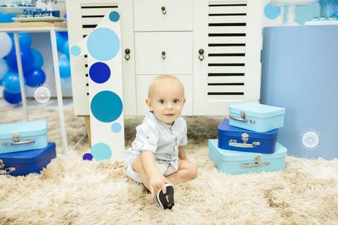 fotografo estudio foto fotografico profissional joinville aniversario kangoos Davi 1 Ano decoração azul'