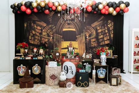 fotografo aniversario joinville Daisy Evaristo Fotografia casa de festa In Festa Buffet Maria Eduarda 8 anos decor Harry Potter'