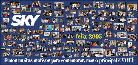 Foto dos funcionários para cartão de Natal SKY'