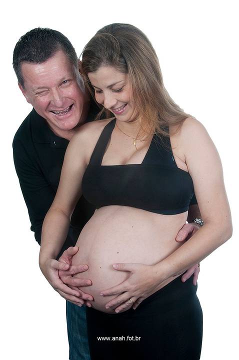 Ensaio gestante no estúdio'