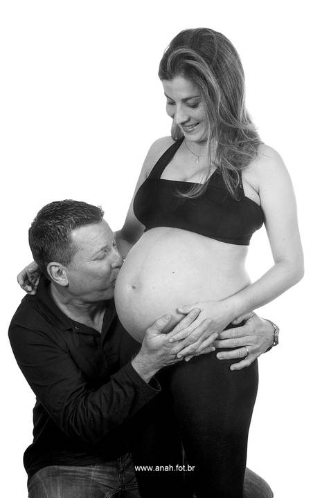 Ensaio gestante no estúdio'