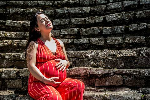 Ensaio gestante no parque'