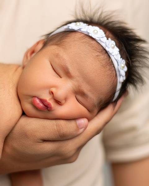 Bebê recém nascida em ensaio Newborn em Natal RN no estúdio Amoradia Foto'