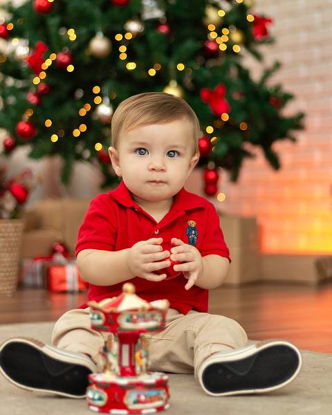 Bebê em ensaio Natalino no Estúdio Amoradia Foto. Natal RN'