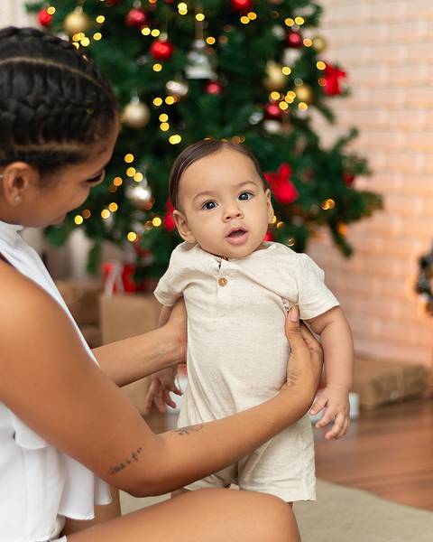 Ensaio de Natal em Família em estúdio'