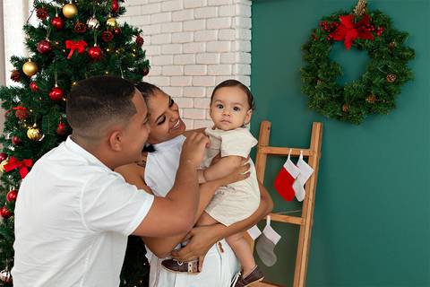 Ensaio de Natal em Família em estúdio'