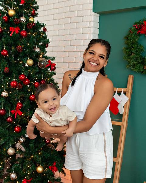 Ensaio de Natal em Família em estúdio'