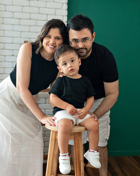 Ensaio de família em estúdio'