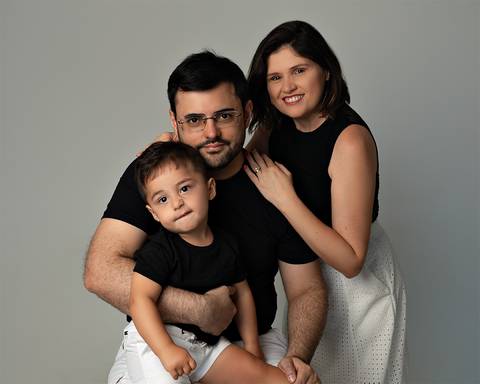 Ensaio de família em estúdio'