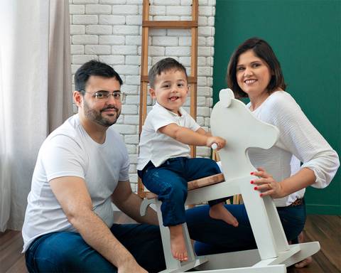 Ensaio de família em estúdio'