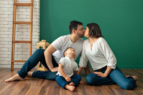 Ensaio de família em estúdio'