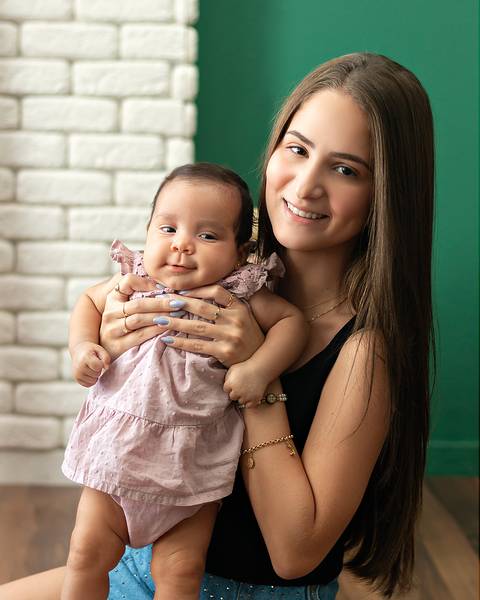 Ensaio de acompanhamento mensal. Bebê de 3 meses.'
