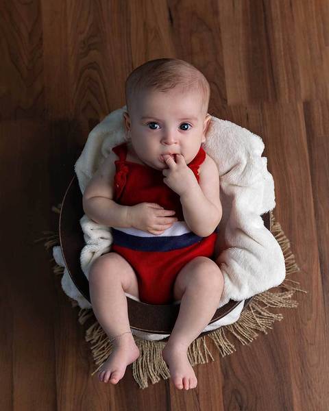 Ensaio de acompanhamento do bebê.'