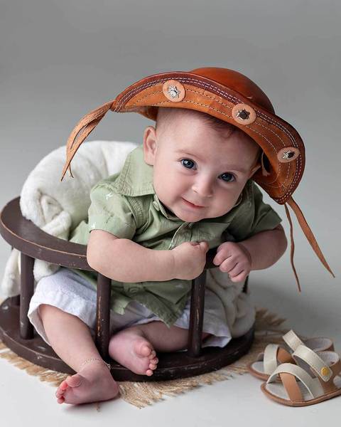 Ensaio de acompanhamento do bebê.'