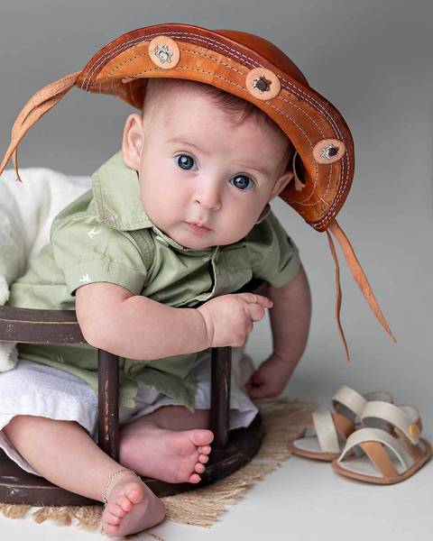 Ensaio de acompanhamento do bebê.'