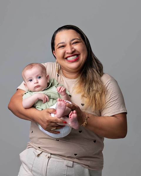 Ensaio de acompanhamento do bebê.'