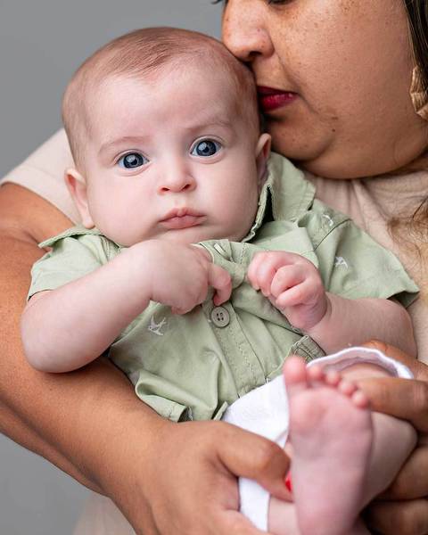 Ensaio de acompanhamento do bebê.'