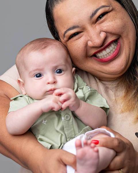 Ensaio de acompanhamento do bebê.'