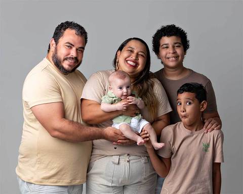 Ensaio de acompanhamento do bebê.'