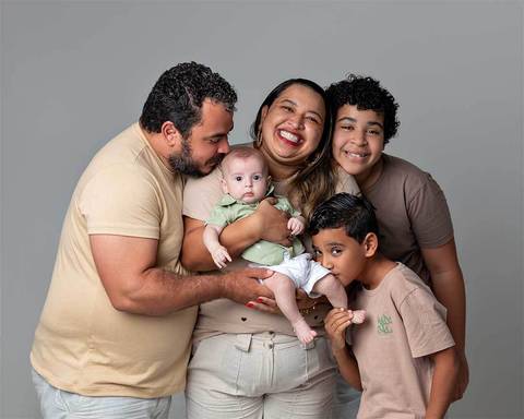 Ensaio de acompanhamento do bebê.'