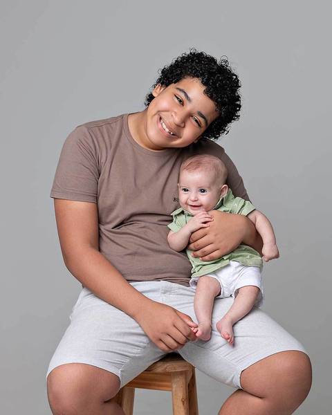 Ensaio de acompanhamento do bebê.'